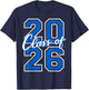 Class of 2026 Graduation Varsity Blue White Letters T-Shirt - T-Shirt | Navy