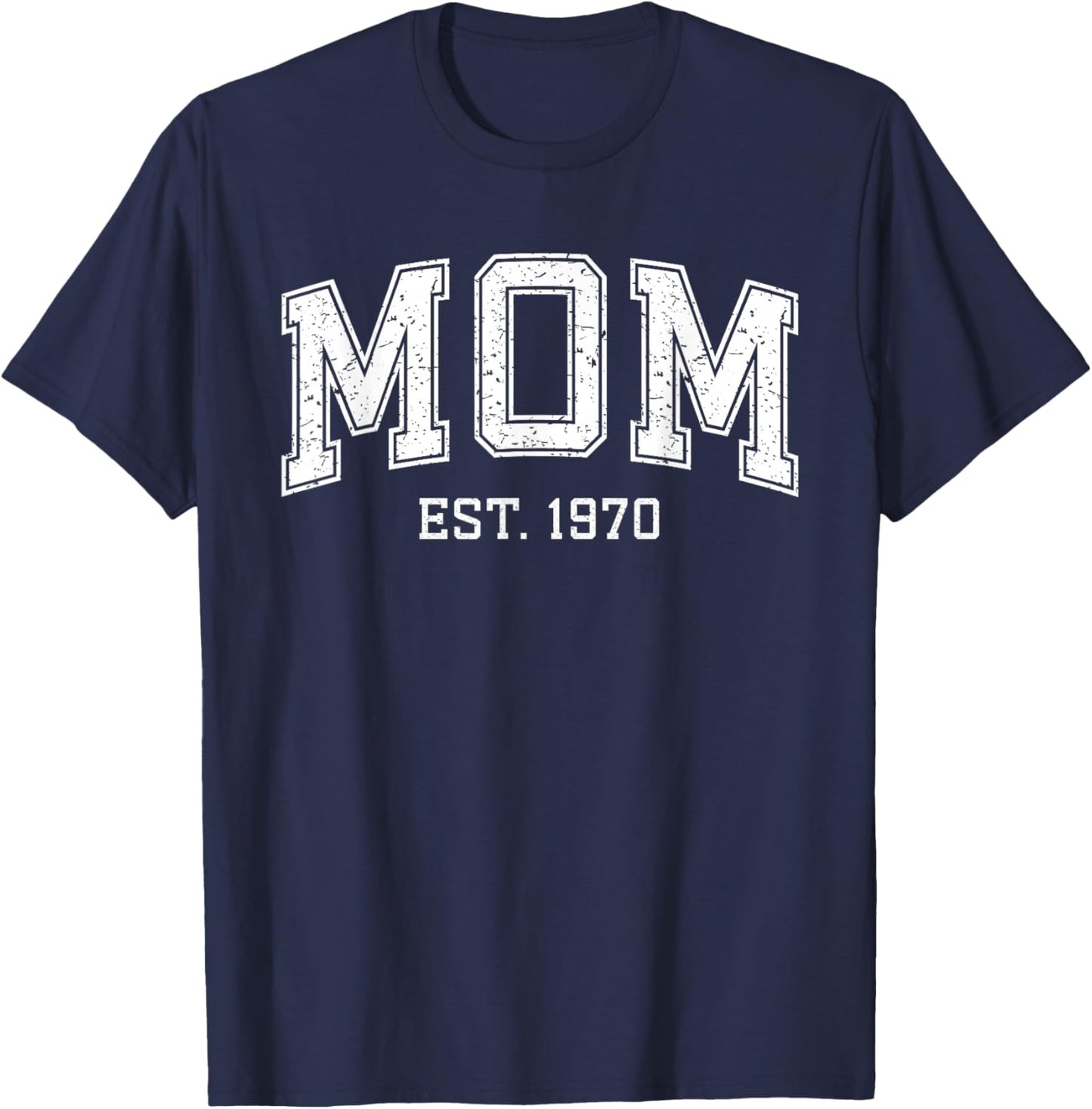Mom Est 1970 Custom Mom Personalized Mother’s Day Customized T-Shirt - T-Shirt | Navy