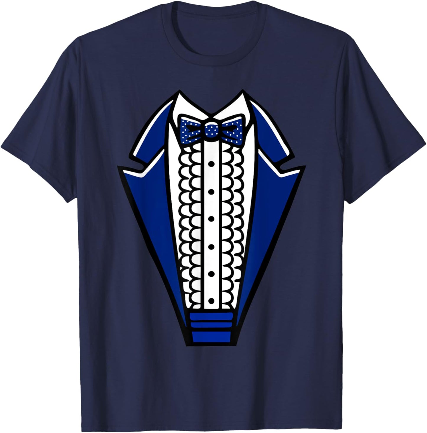 Tuxedo with Bowtie For Funny Wedding And Special Occasions T-Shirt - T-Shirt | Navy