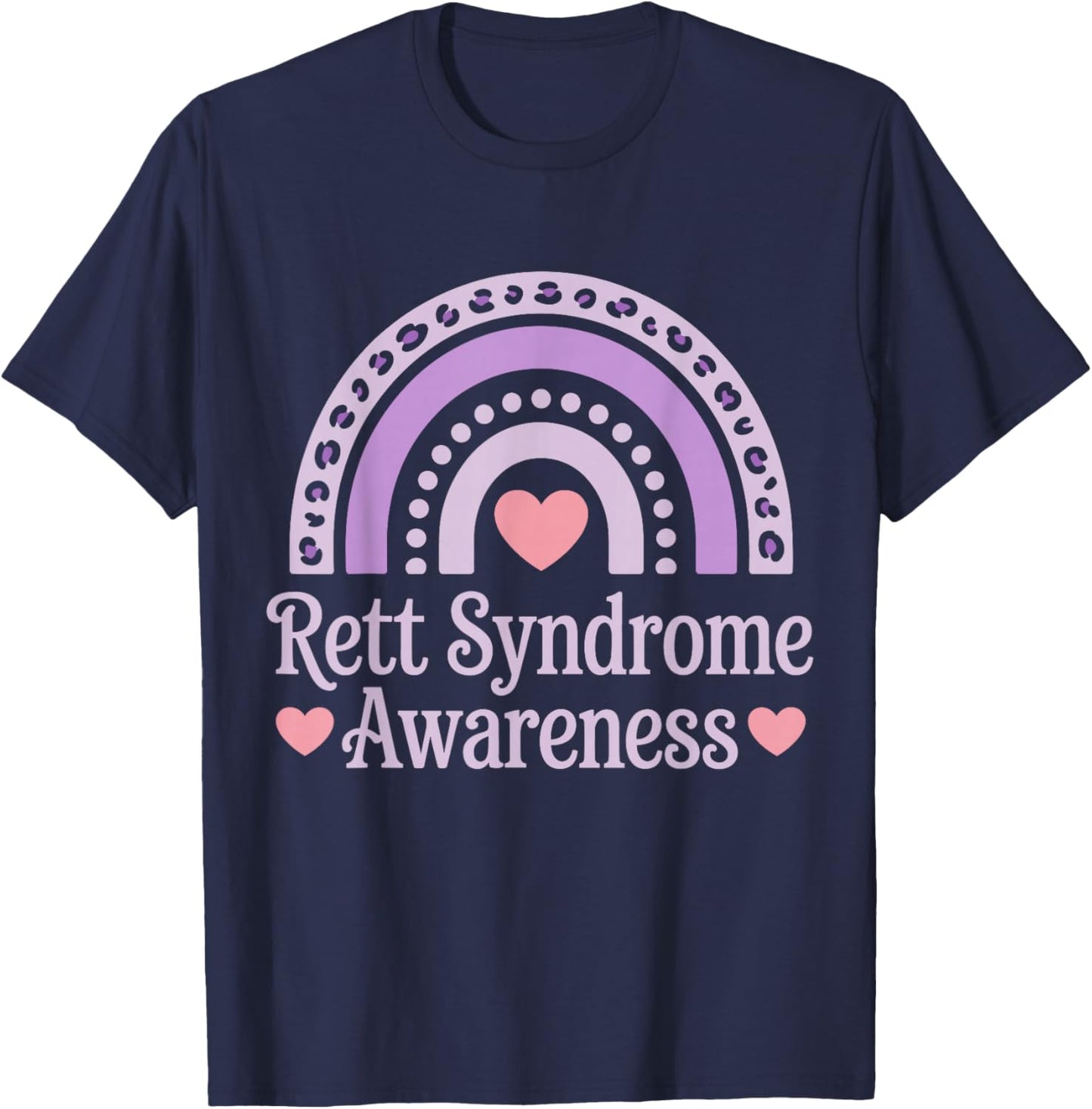 Rett Syndrome Awareness with Purple Ribbon Women Kid T-Shirt - T-Shirt | Navy