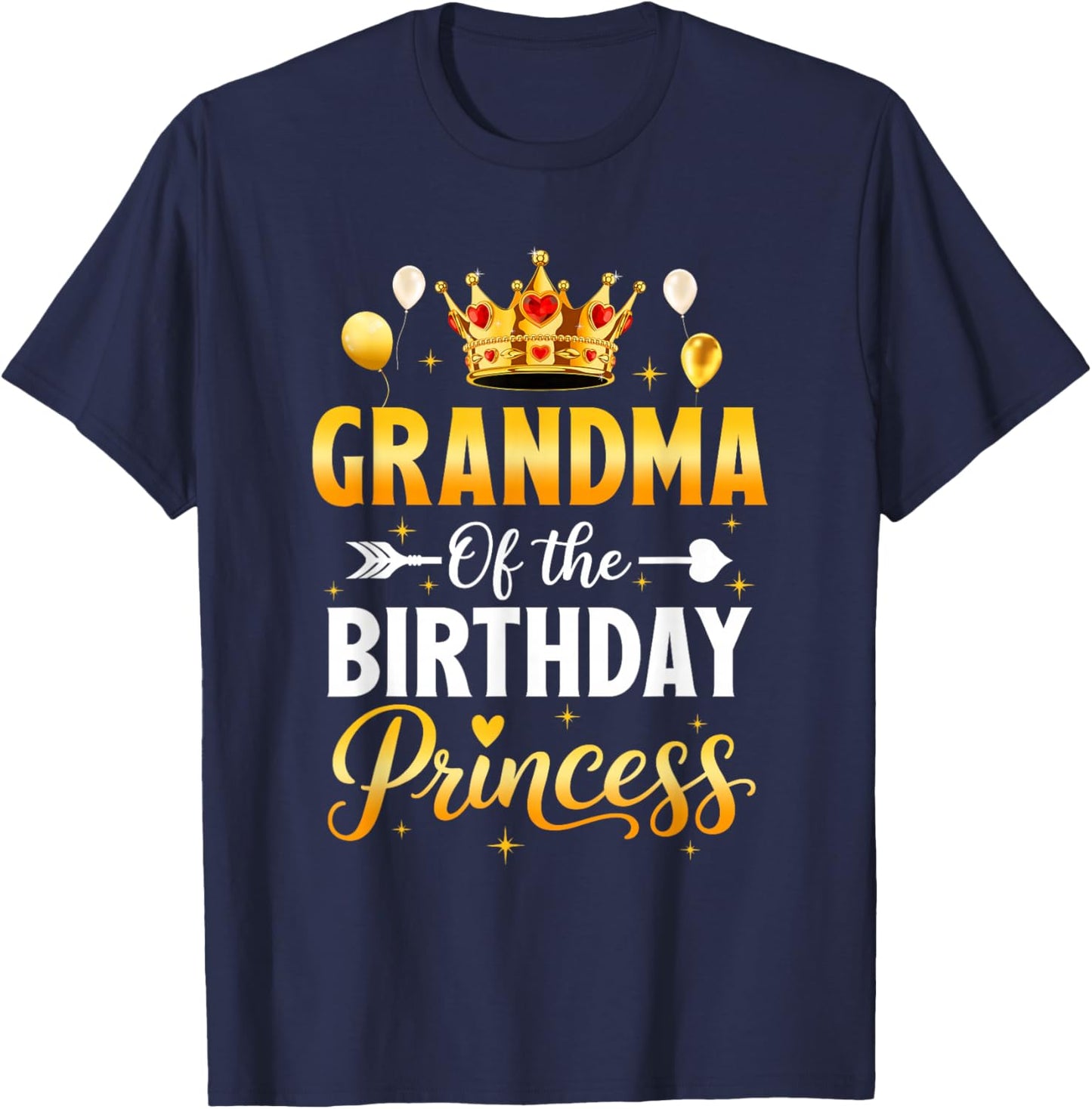 Grandma of The Birthday Princess Birthday Girl Family Kid T-Shirt - T-Shirt | Navy