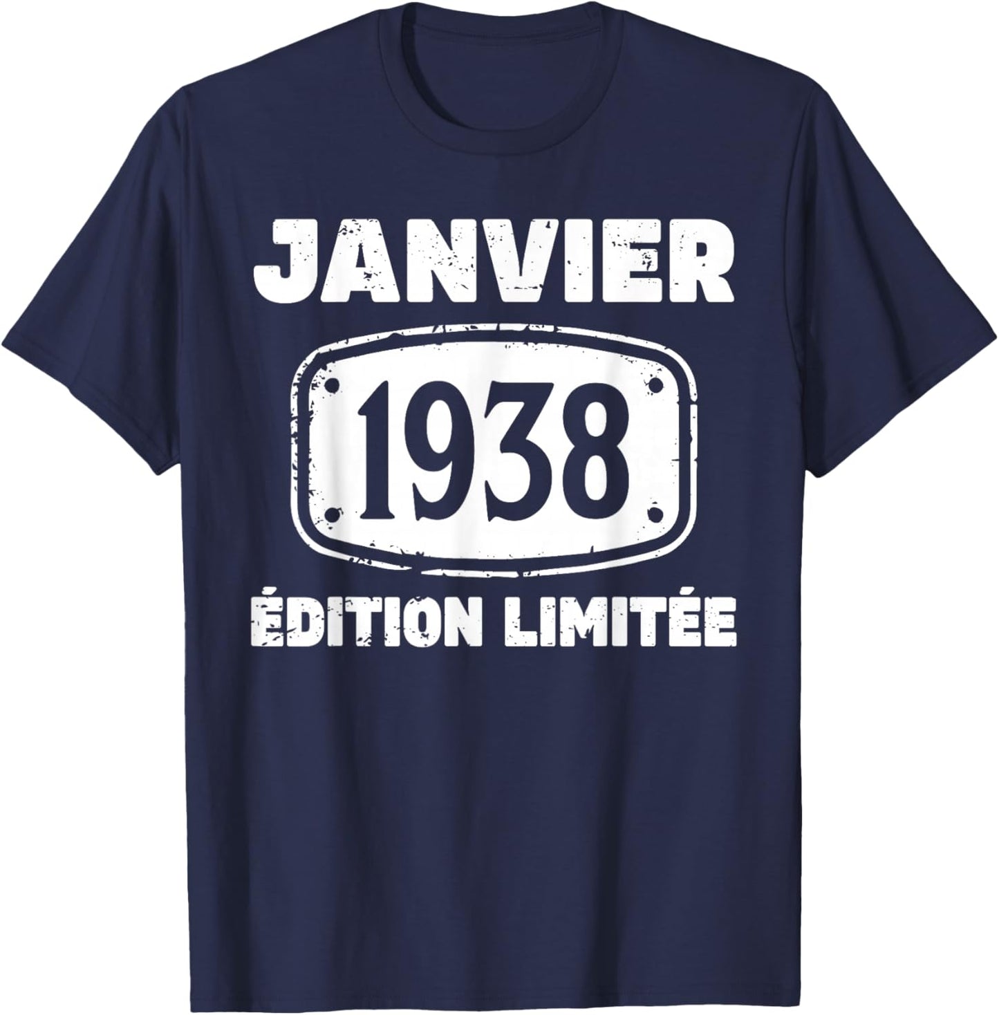 January 1938 88 Years Birthday Gift Man January 1938 T-Shirt - T-Shirt | Navy