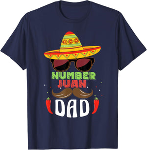 Number One Dad Mexican Fathers Day Funny Padre Juan Papa Men T-Shirt - T-Shirt | Navy