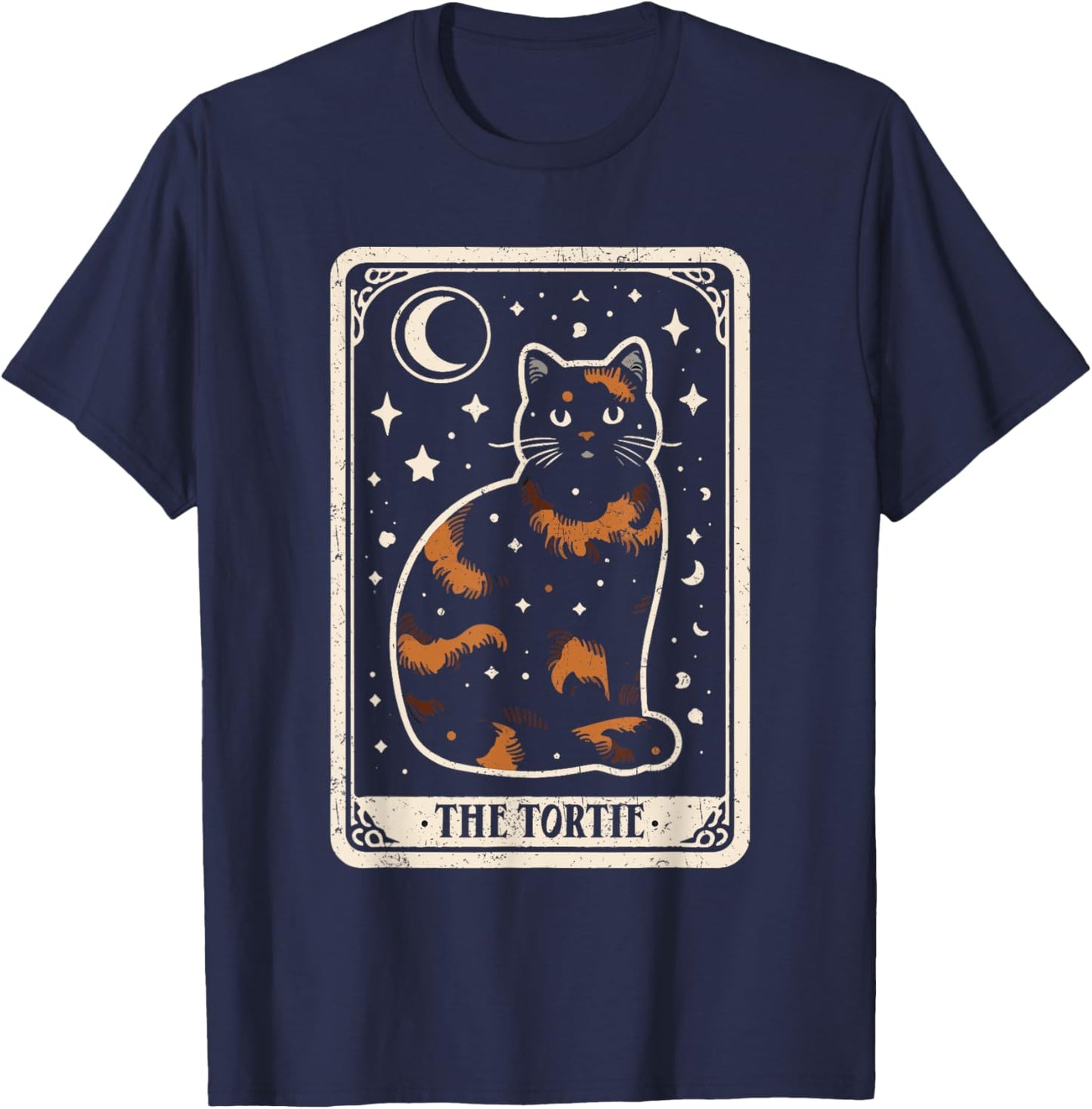 The Tortie Cat Aged Tortoiseshell T-Shirt - T-Shirt | Navy