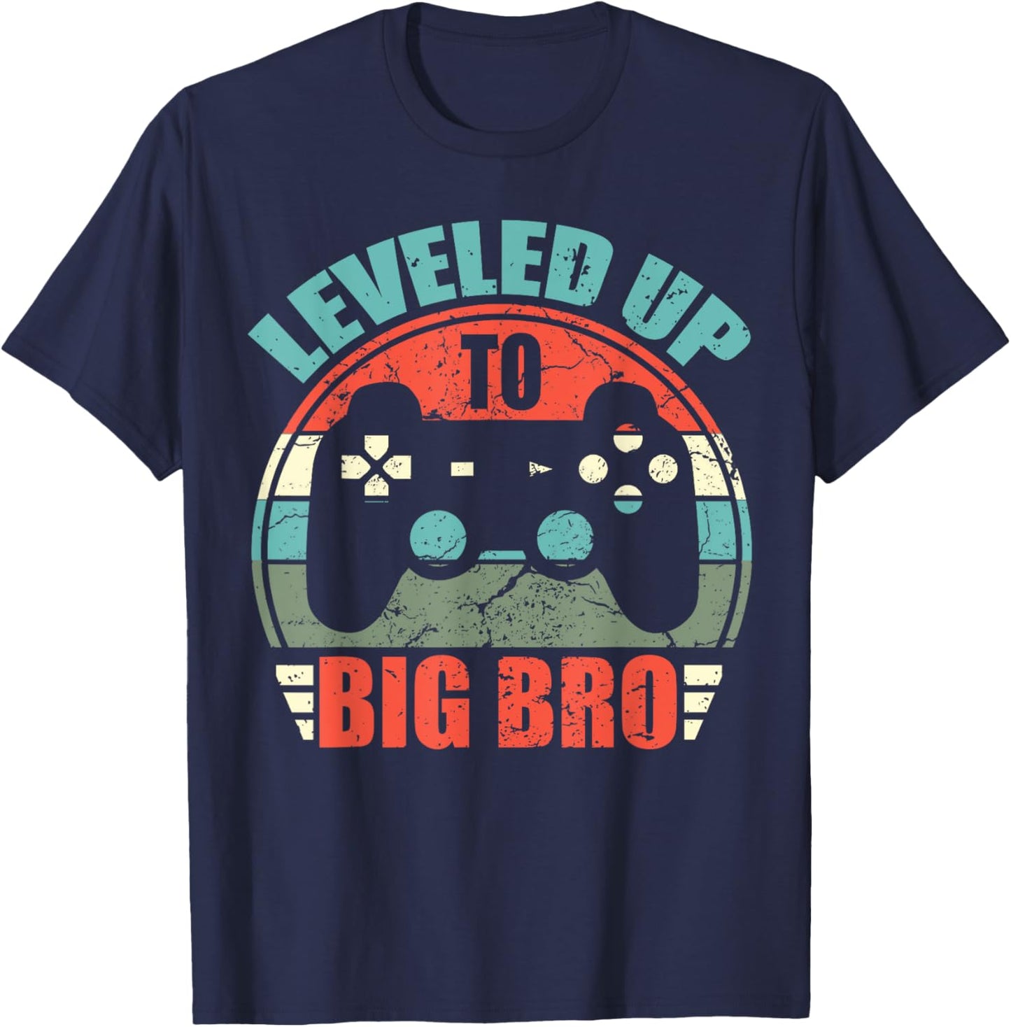 New Brother, Leveled Up To Big Bro, Promoted To Big Bro 2025 T-Shirt - T-Shirt | Navy