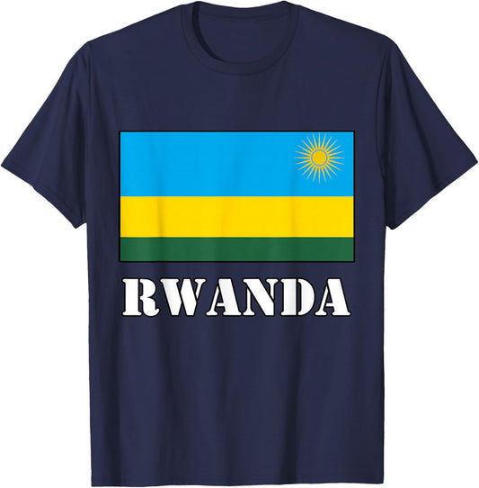Rwanda Rwandan Roots Rwandan Pride Heritage Rwandan Flag T-Shirt - T-Shirt | Navy