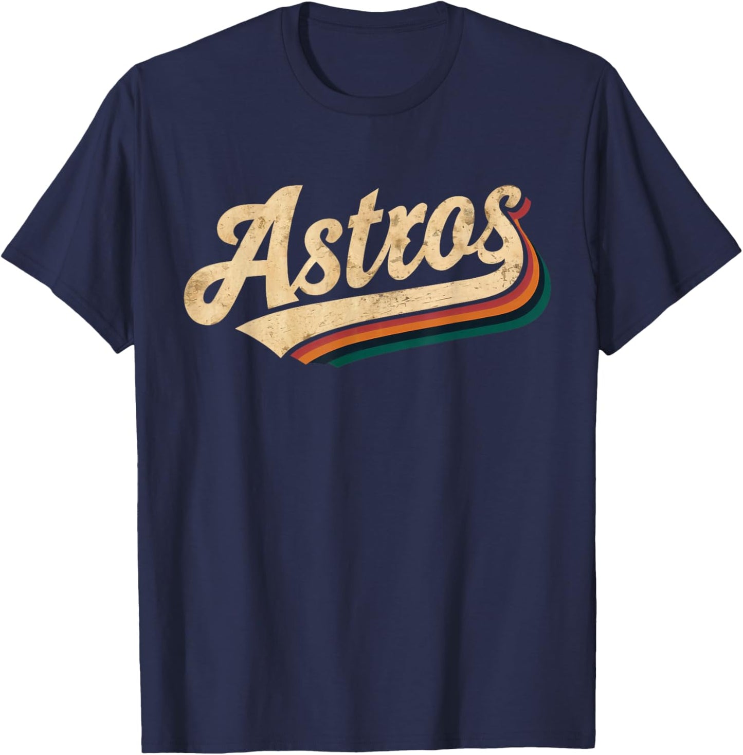 Vintage Astros Name Retro Style 70s 80s T-Shirt - T-Shirt | Navy