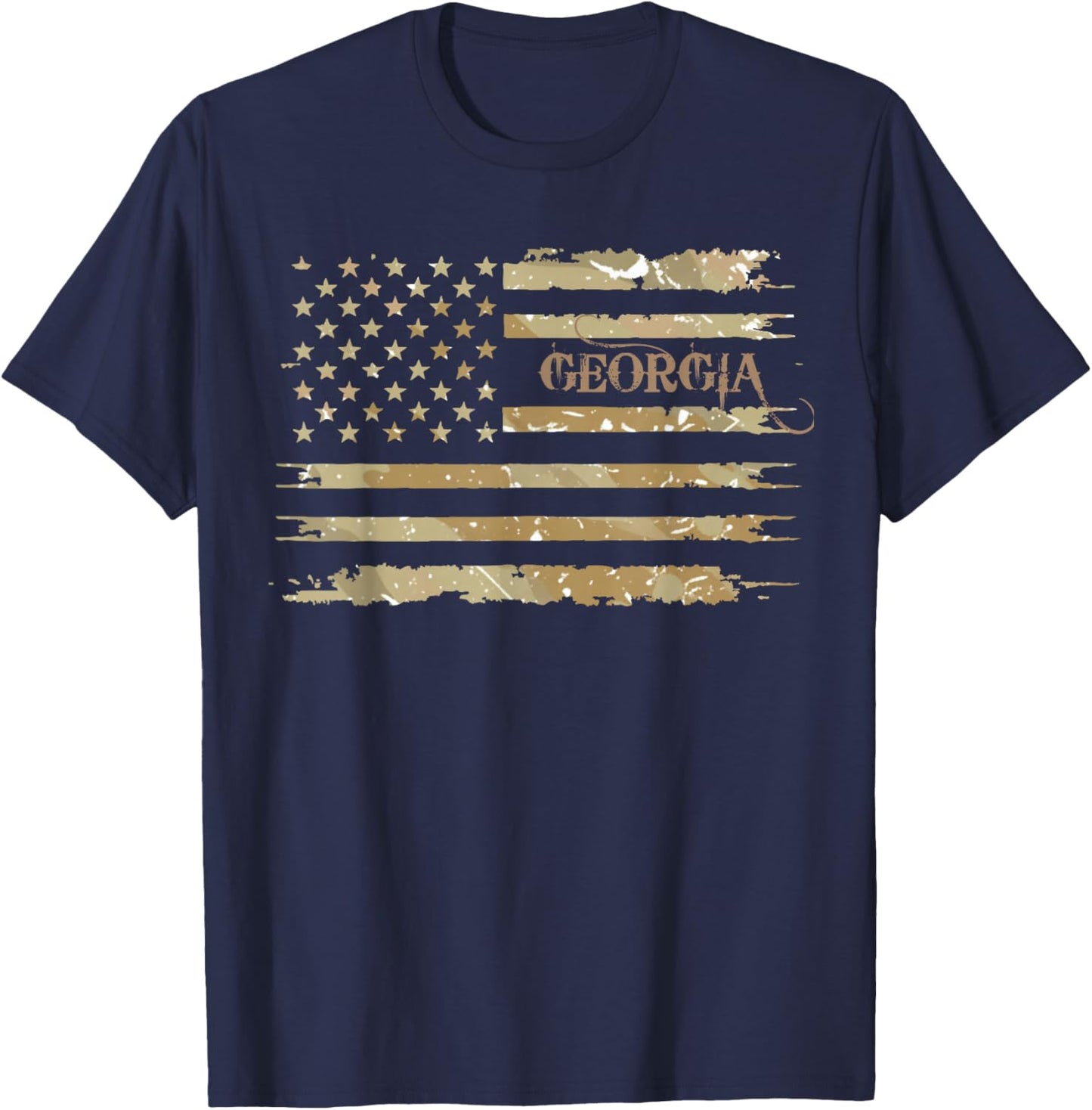 Georgia Desert Camo Distressed T-Shirt - T-Shirt | Navy