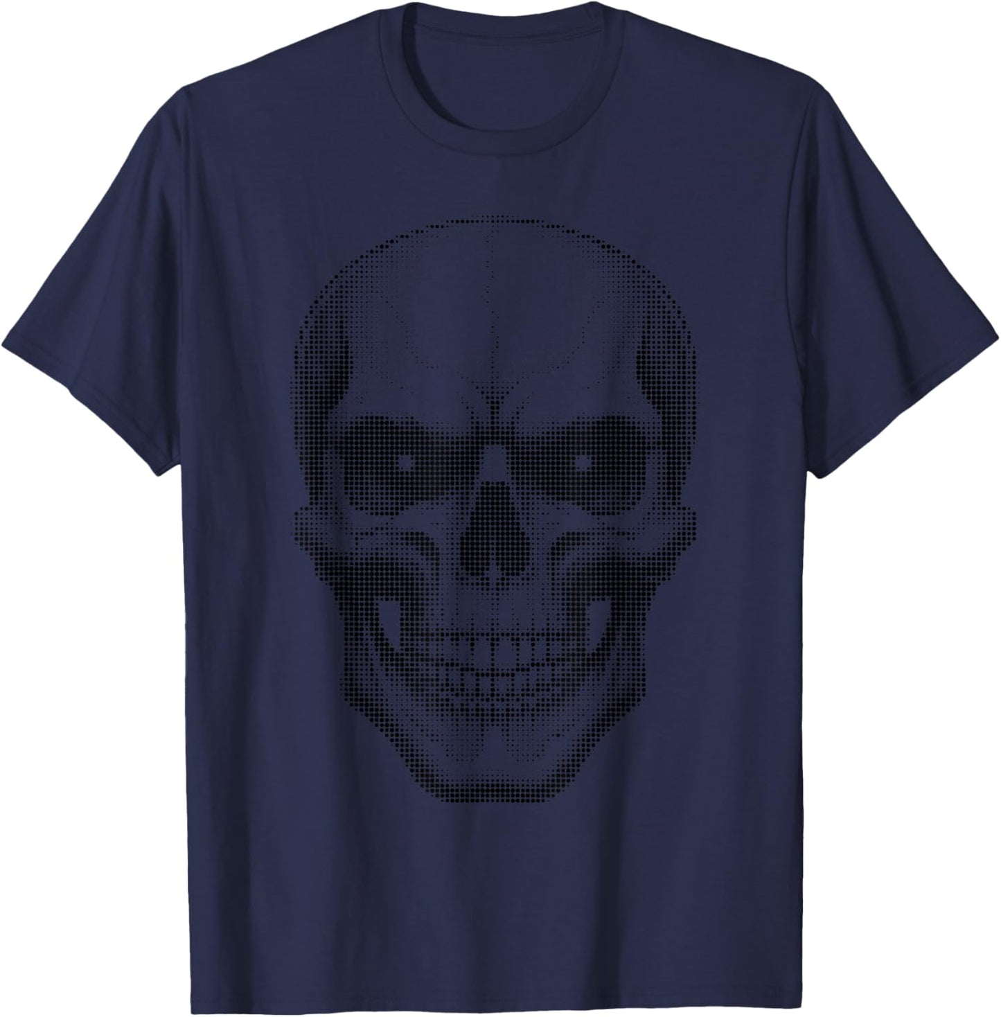 Skull - Edgy Gothic Punk Biker Design T-Shirt - T-Shirt | Navy
