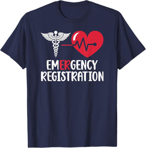 Emergency Department Registration Caduceus ER Registration T-Shirt - T-Shirt | Navy