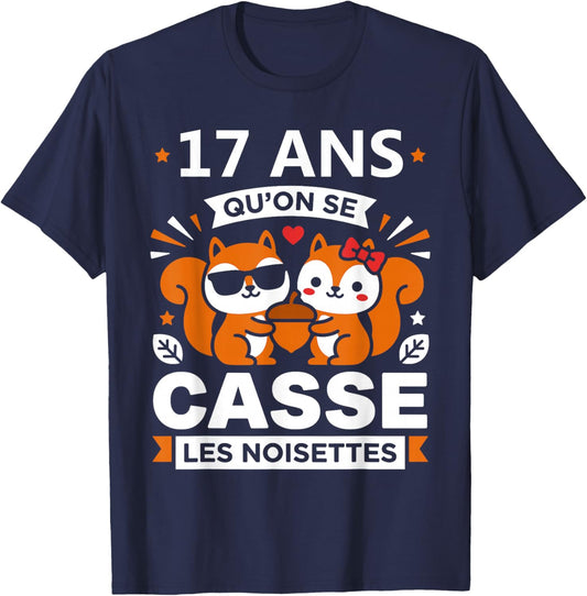 Humour 17 Ans Mariage Drole Anniversaire Couple 17 Ans T-Shirt - T-Shirt | Navy