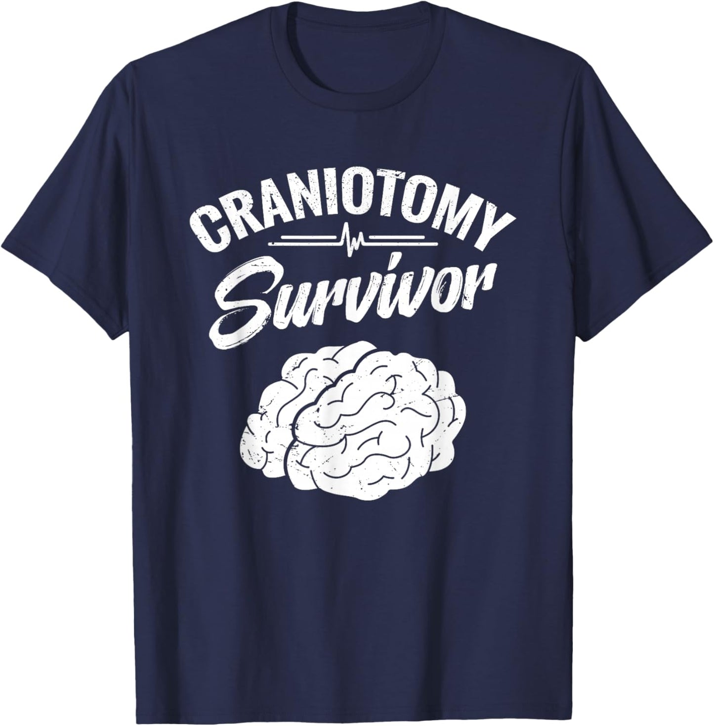 Brain Surgery Recovery Items Get Well Craniotomy Survivor T-Shirt - T-Shirt | Navy