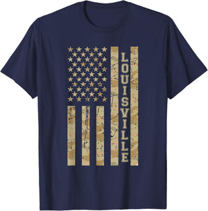 Louisville City Pride Kentucky Desert Camo Distressed T-Shirt - T-Shirt | Navy