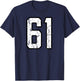 White and Black Sports Number 61 Jersey Uniform Player T-Shirt - T-Shirt | Navy
