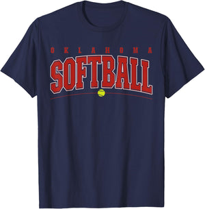 Oklahoma Softball Vintage Kids Team Retro Softball Fan T-Shirt - T-Shirt | Navy
