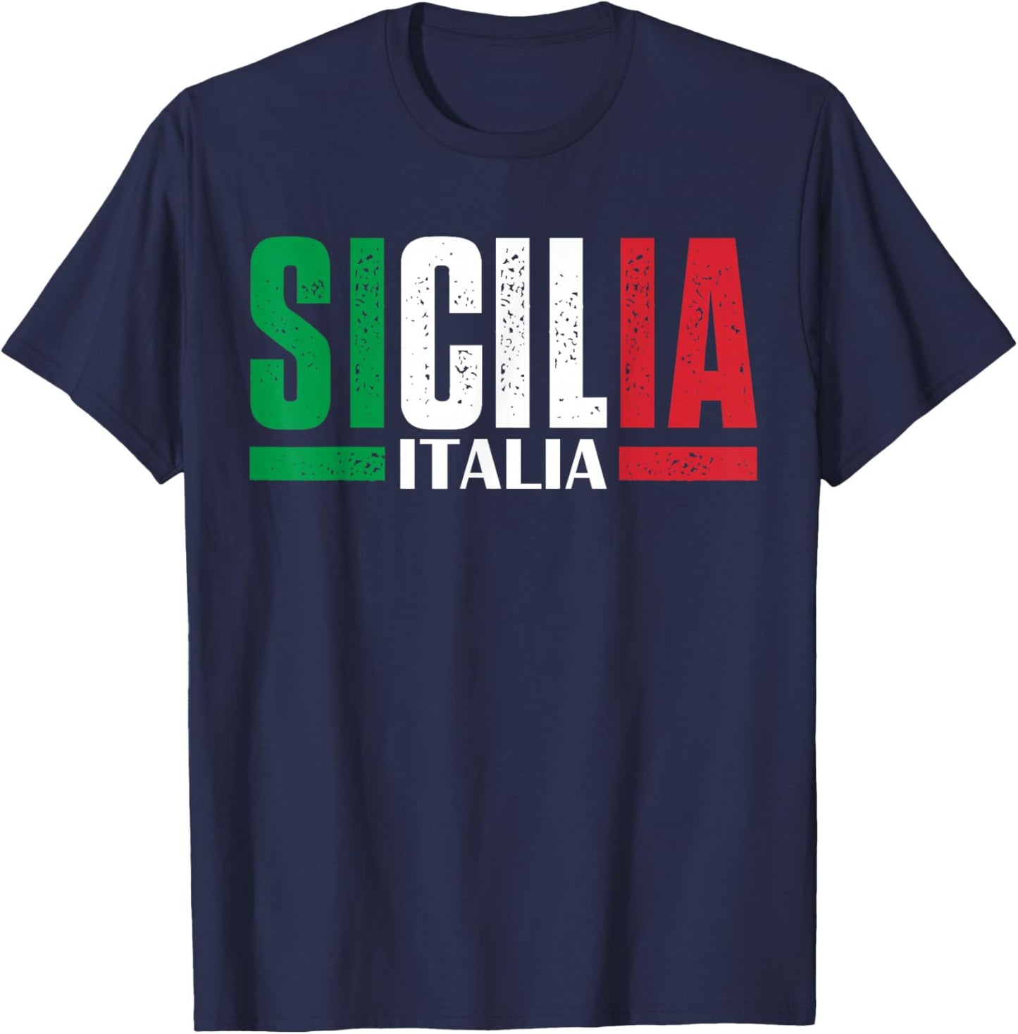 Sicilia Italia Flag Sicily Italy Sicilian T-Shirt - T-Shirt | Navy