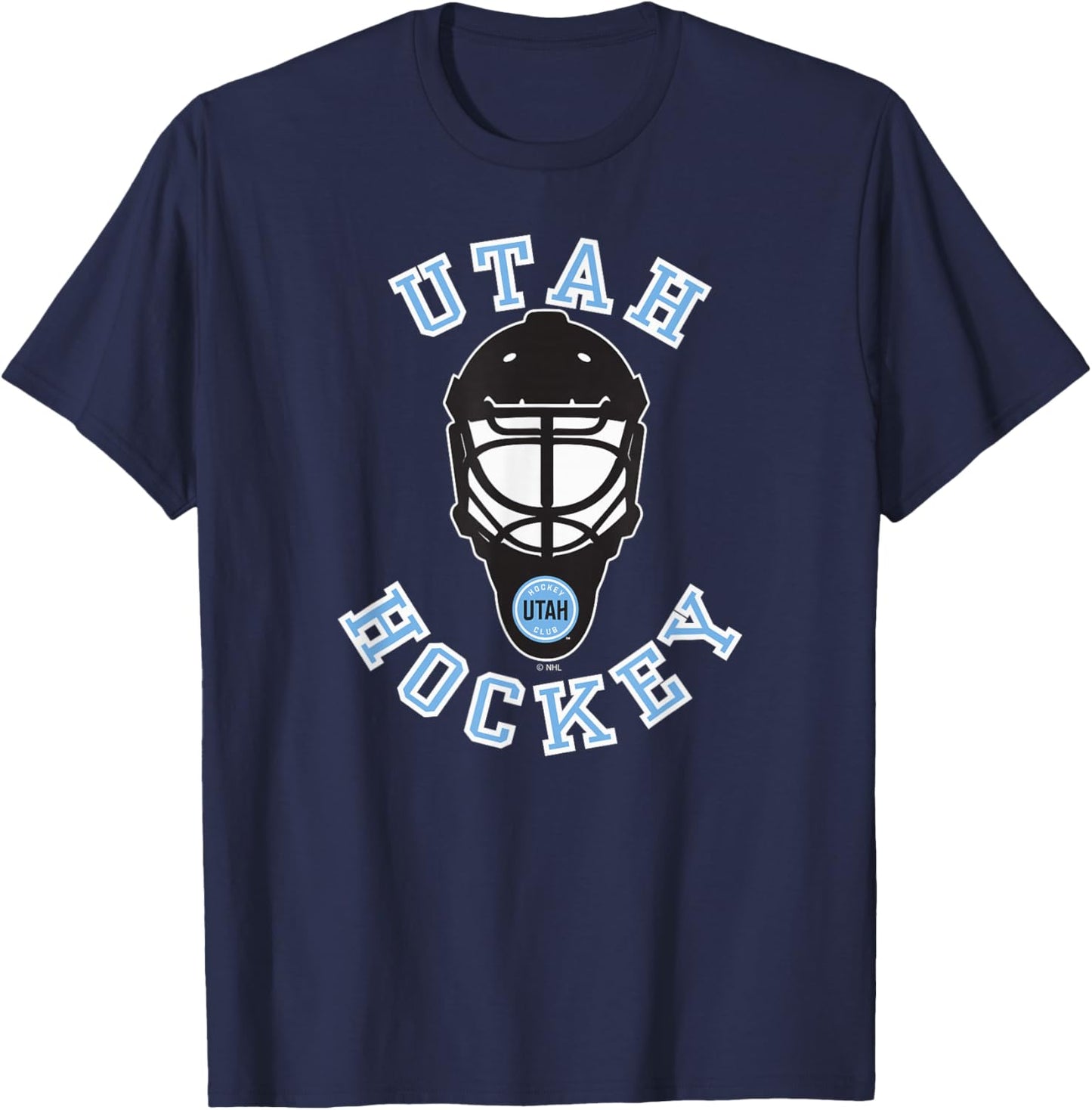 Utah Hockey Club Hockey Mask Dark Heather T-Shirt - T-Shirt | Navy