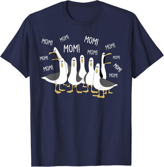 Mom Seagull Funny Mama Seagulls Mothers Day Humor T-Shirt - T-Shirt | Navy