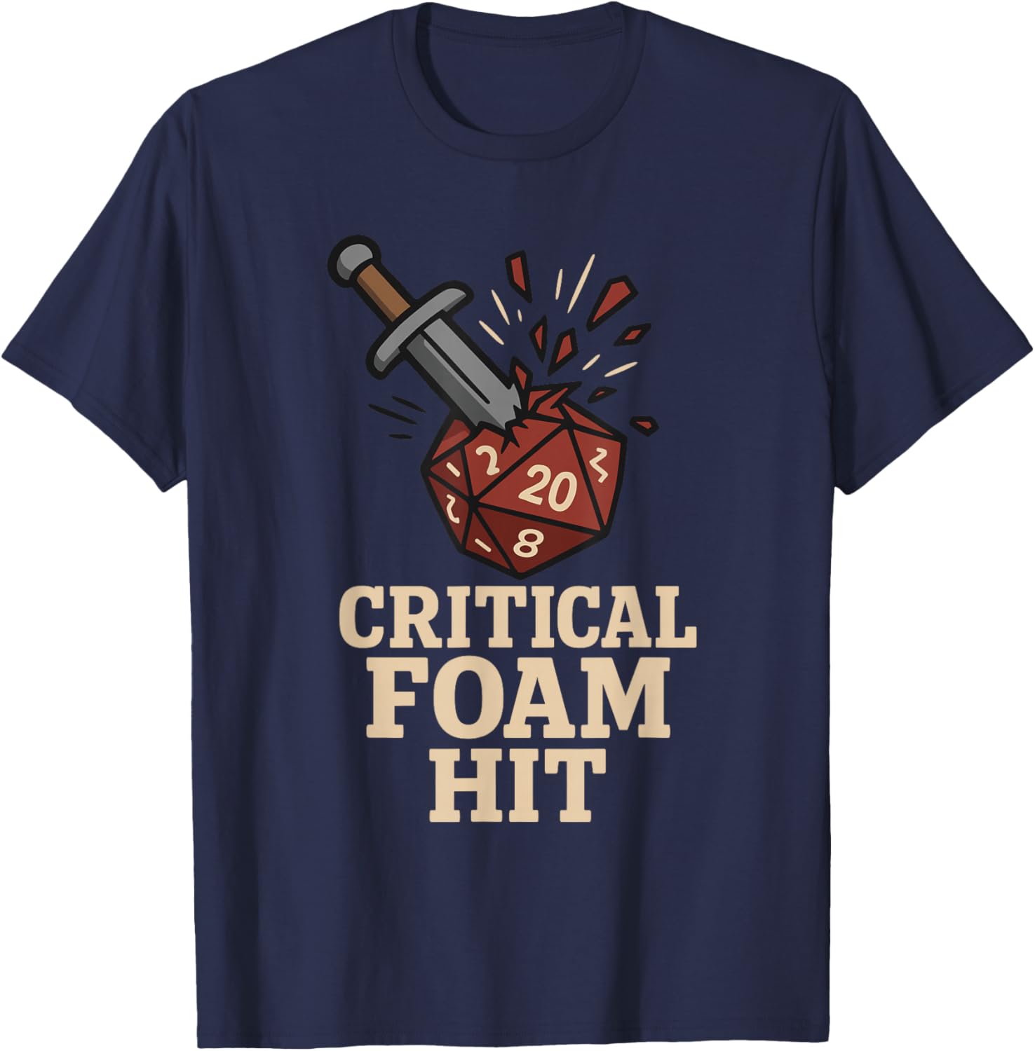 LARP Fighter Warrior Guild Blade Medieval Fantasy Roleplay T-Shirt - T-Shirt | Navy