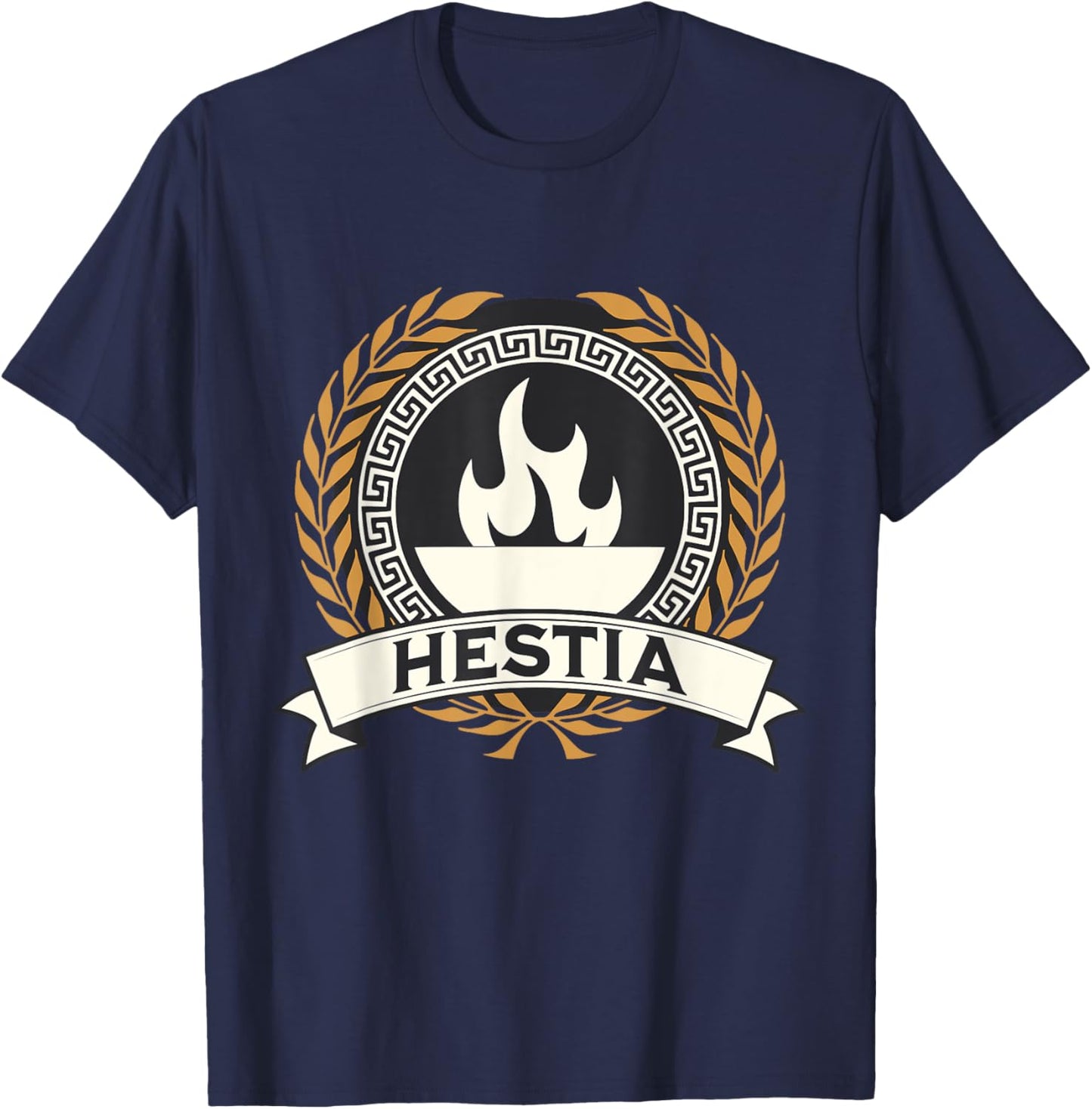 Hestia Ancient Greek Goddess Symbol T-Shirt - T-Shirt | Navy