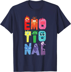 Disney and Pixar’s Inside Out 2 Letter Emotions Emotional T-Shirt - T-Shirt | Navy