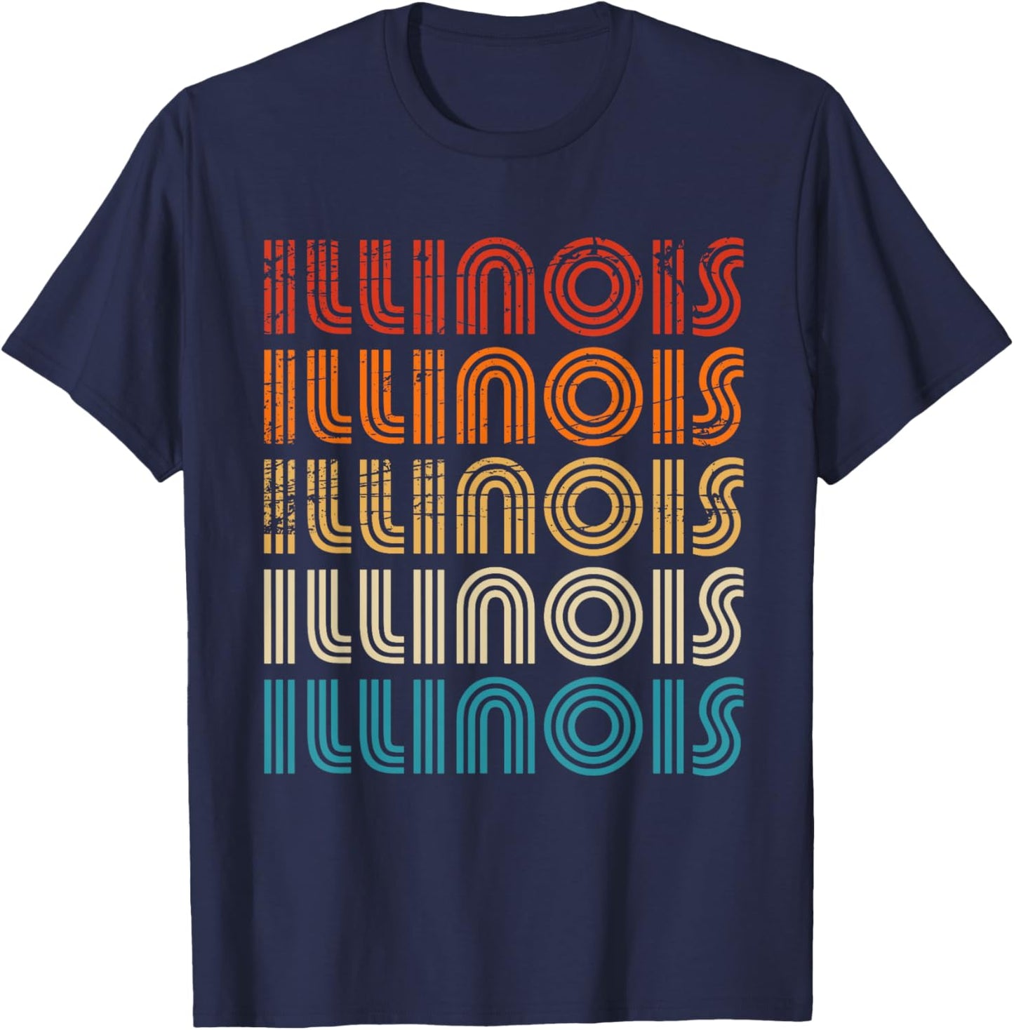 Illinois State Retro Vintage Women Youth T-Shirt - T-Shirt | Navy