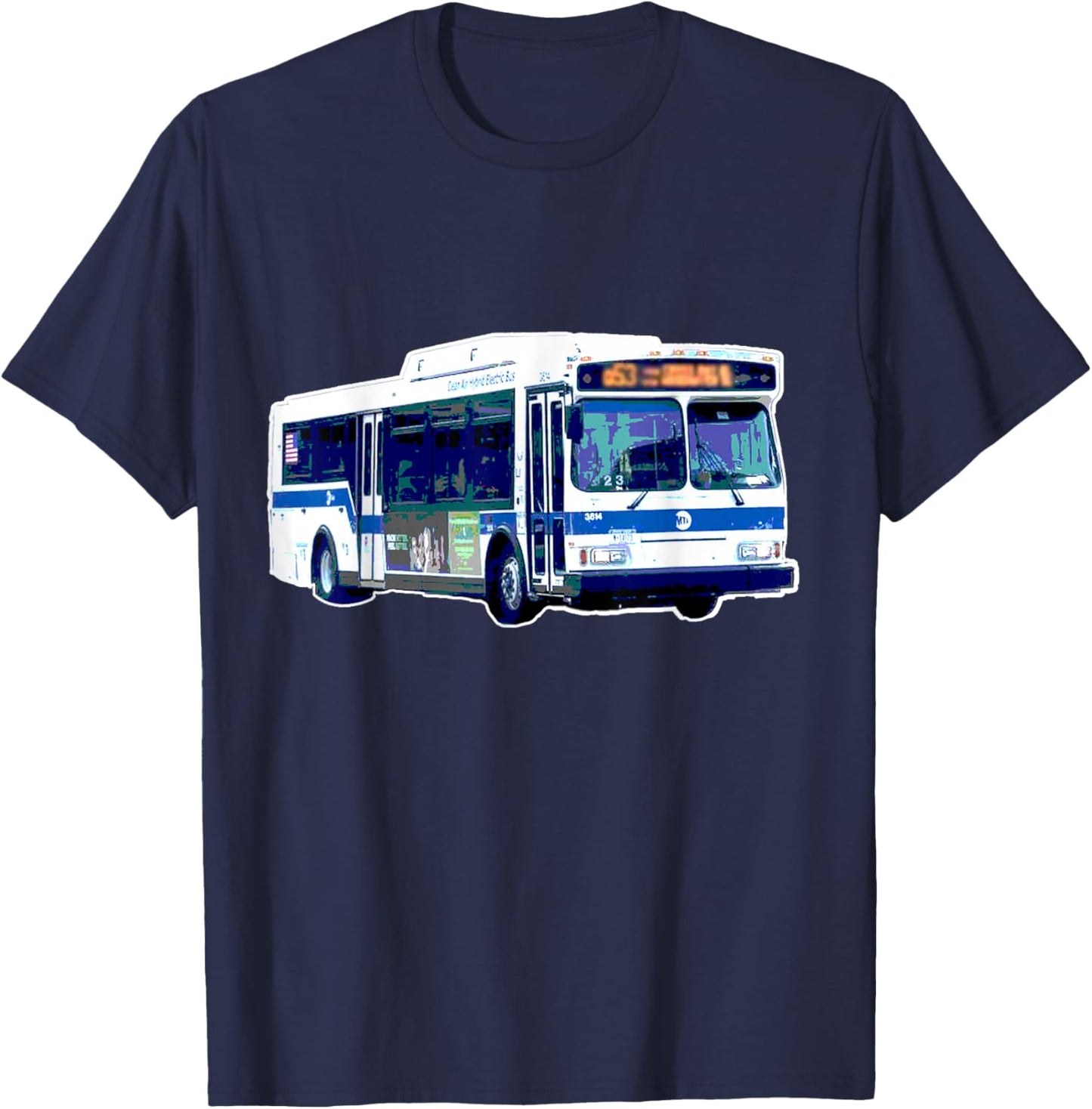 Empire State NY Co Funky Retro NYC MTA Bus Transit Driver New York City T-Shirt - T-Shirt | Navy