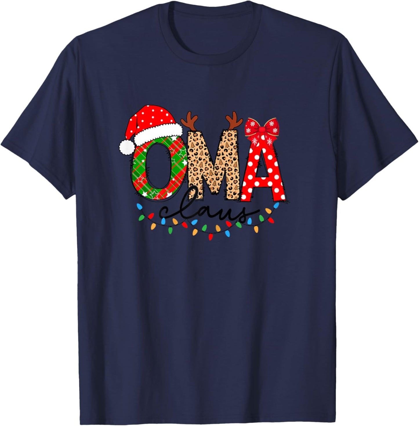 Oma Claus Merry Christmas For Oma Xmas Vibes Costume T-Shirt - T-Shirt | Navy