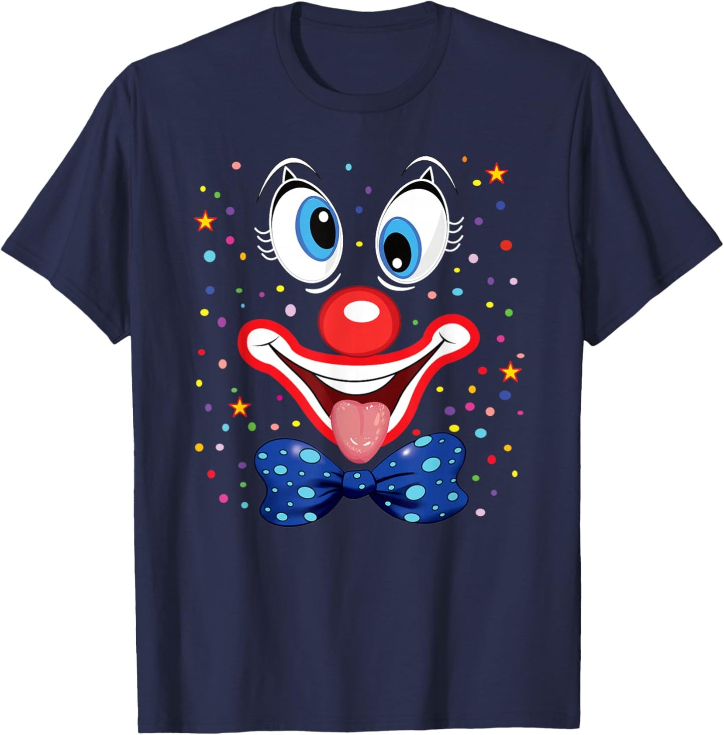 Carnival Costume Fancy Dress Costume Funny Clown Confetti T-Shirt - T-Shirt | Navy