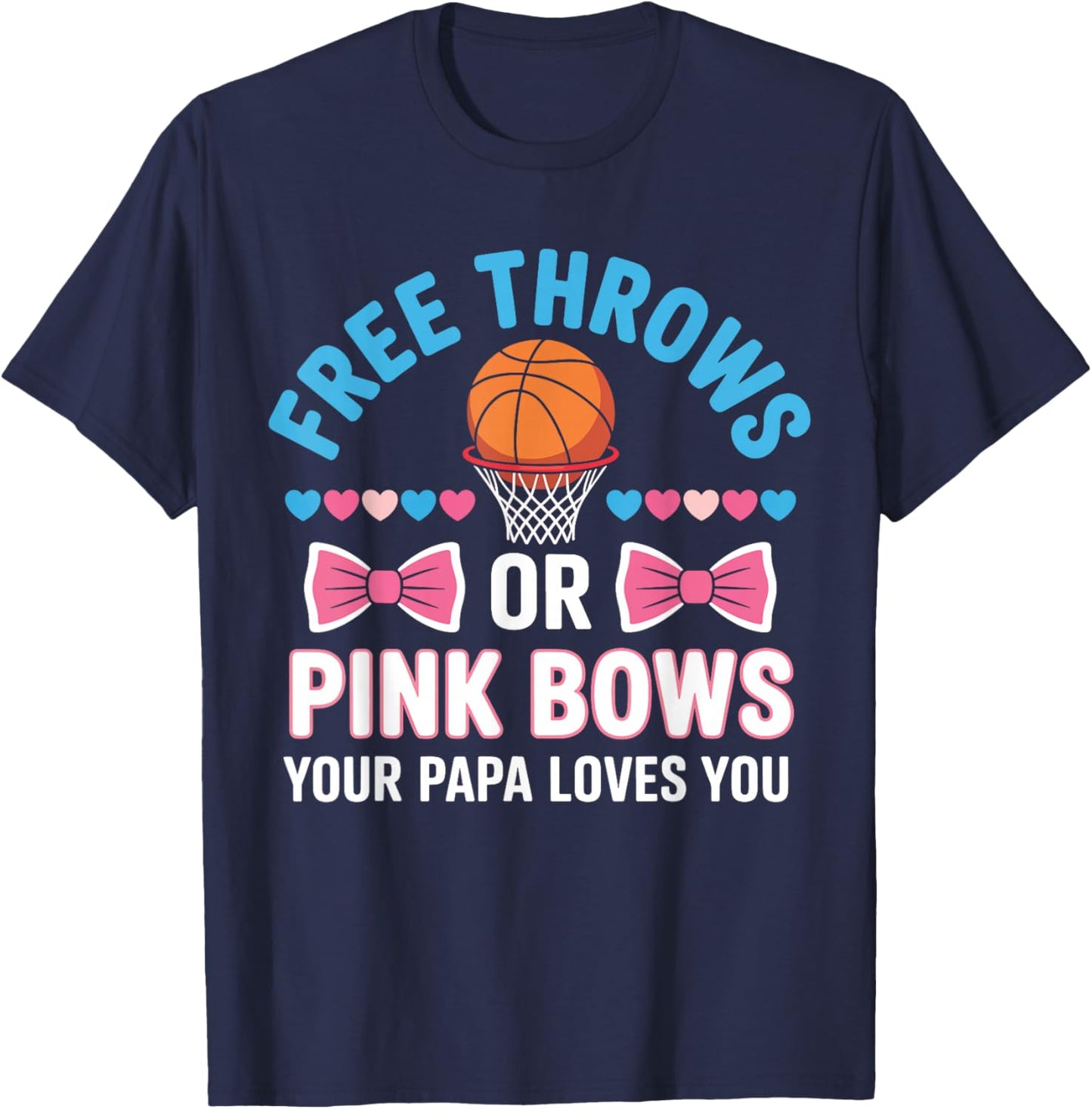 Gender Reveal Dad Baby Shower Party Basketball Daddy to Be T-Shirt - T-Shirt | Navy
