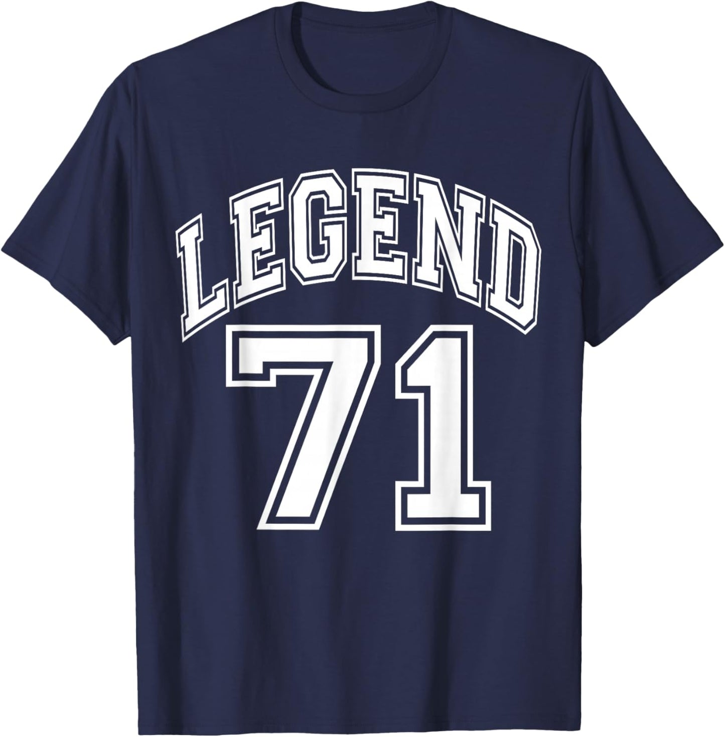Legend 71 Years Old Number Team 71st Birthday Graphic T-Shirt - T-Shirt | Navy