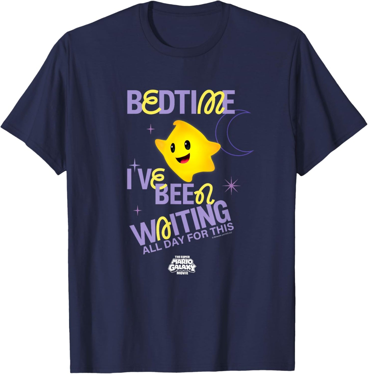The Super Mario Galaxy Movie Yellow Luma Bedtime T-Shirt - T-Shirt | Navy