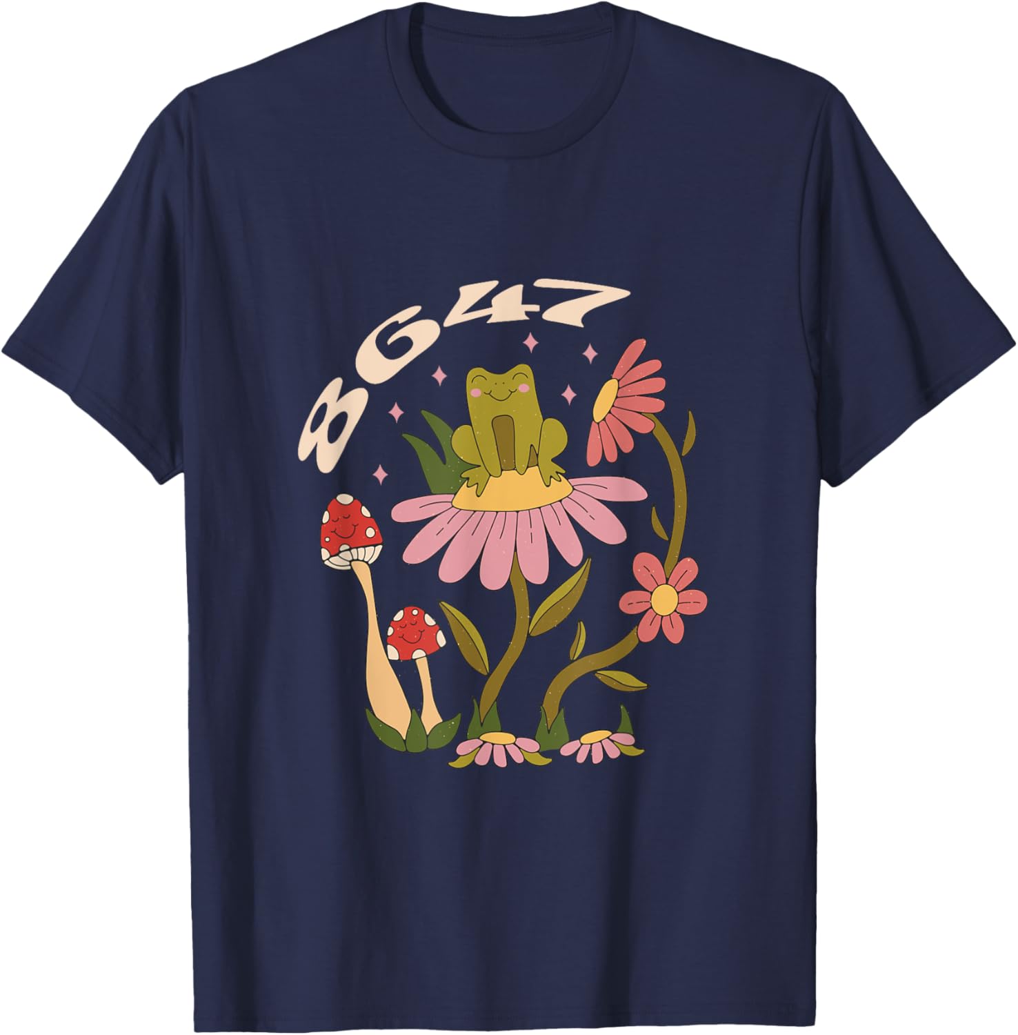 Funny 8647 Subtle Floral Style 86 47 Roman Numerals Retro T-Shirt - T-Shirt | Navy