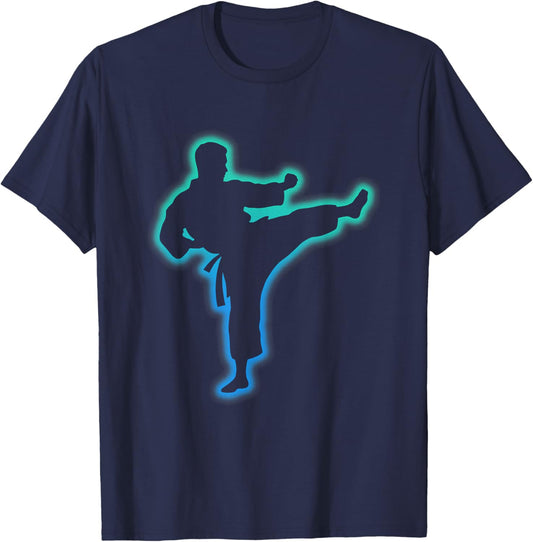 Taekwondo Apparel Martial Arts Shirt Kids Men Boys Karate T-Shirt - T-Shirt | Navy