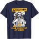 Funny Humor Skeleton Lab Tech Science - Adults - Black - Small - Short Sleeve - - Mad Scientist Theme - Science Lover, Scientist, Lab Tech T-Shirt - T-Shirt | Navy