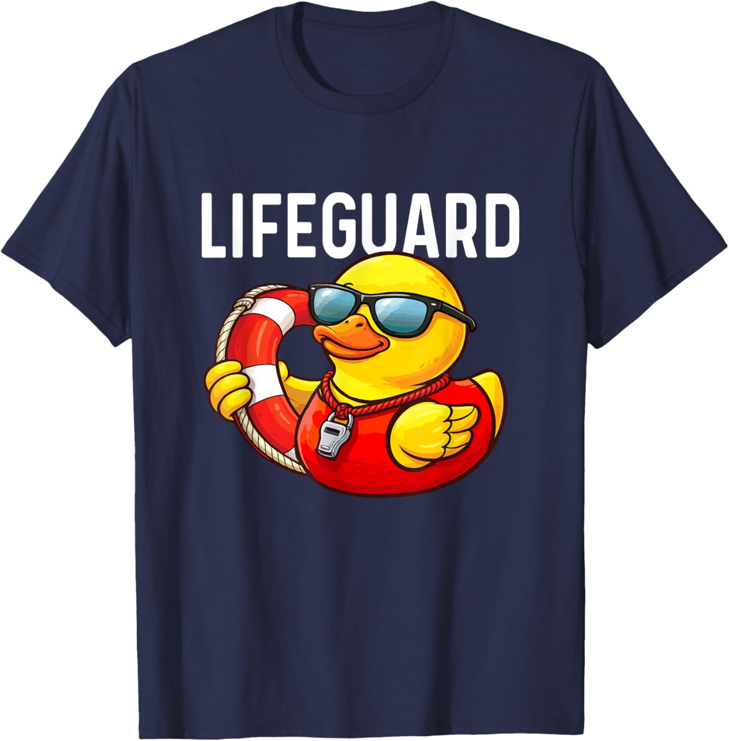 Lifeguard - Rubber Duck Lover Duckie Duckling T-Shirt - T-Shirt | Navy