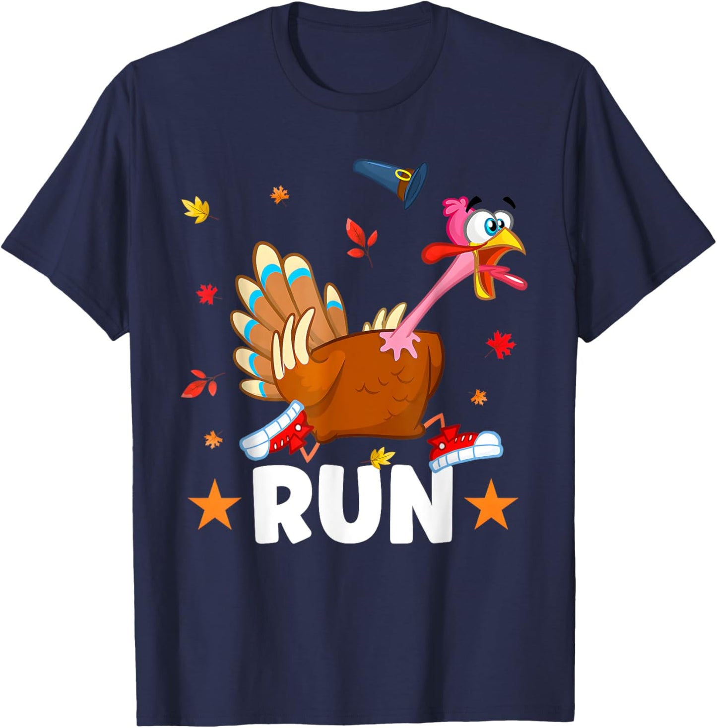 Turkey Run Costume Happy Thanksgiving Running Turkey Trot T-Shirt - T-Shirt | Navy