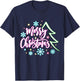 Merry Christmas And Bright Christmas Xmas Women Men Family T-Shirt - T-Shirt | Navy
