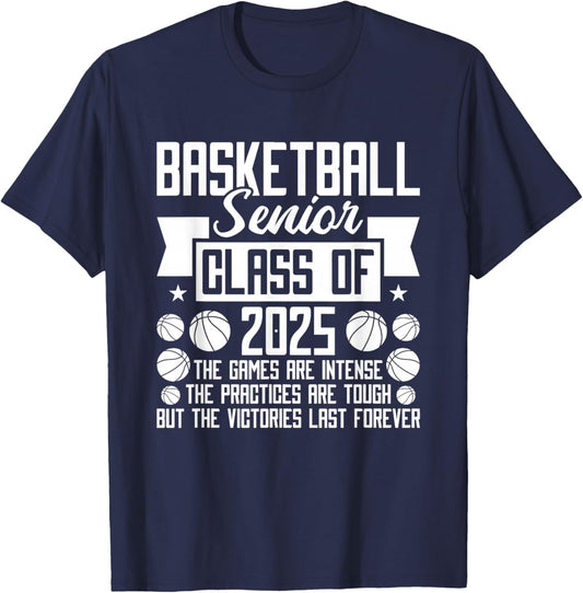 Class of 2025 Basketball Senior Night T-Shirt - T-Shirt | Navy