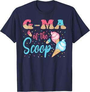 G-Ma Of The Scoop Ice Cream Gender Reveal Baby Shower T-Shirt - T-Shirt | Navy