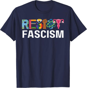 Resist Fascism Anti Racist Anti Trump T-Shirt - T-Shirt | Navy