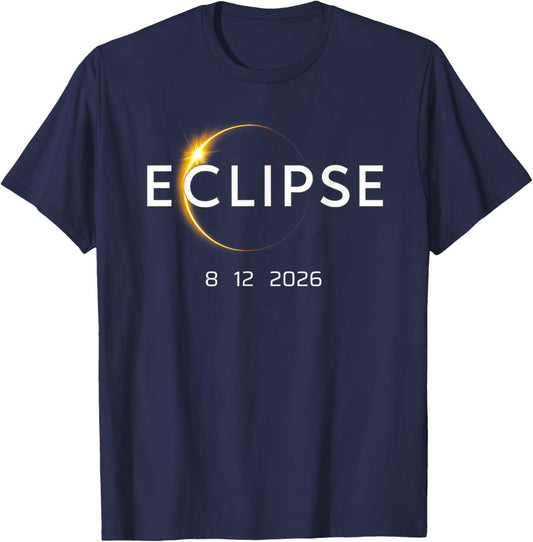 12 August 2026 Totality Eclipse of The Sun Event Europe T-Shirt - T-Shirt | Navy