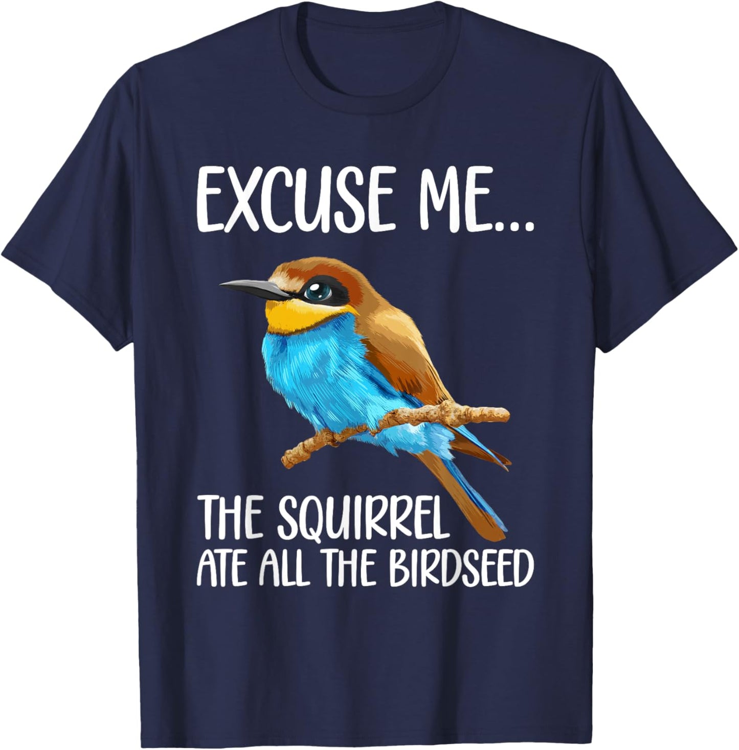 Bird Art Women Kid Bird Watching Birding Birdwatcher T-Shirt - T-Shirt | Navy