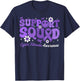 Groovy Support Squad Cystic Fibrosis Awareness Purple Ribbon T-Shirt - T-Shirt | Navy