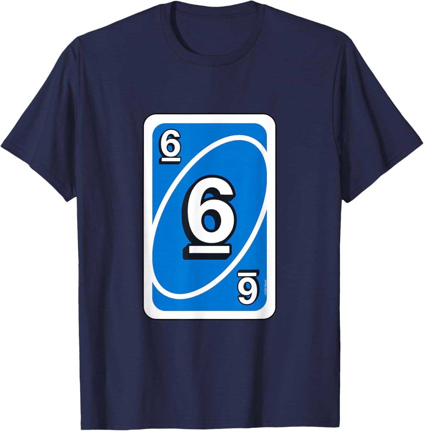 Uno Blue Halloween Card "6" T-Shirt - T-Shirt | Navy