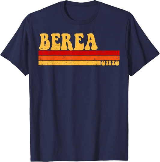BEREA Ohio City Vintage Roots Retro Design 70s 80s T-Shirt - T-Shirt | Navy
