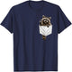 Raccoon in Pocket Giving The Middle Finger Flipping The Bird T-Shirt - T-Shirt | Navy