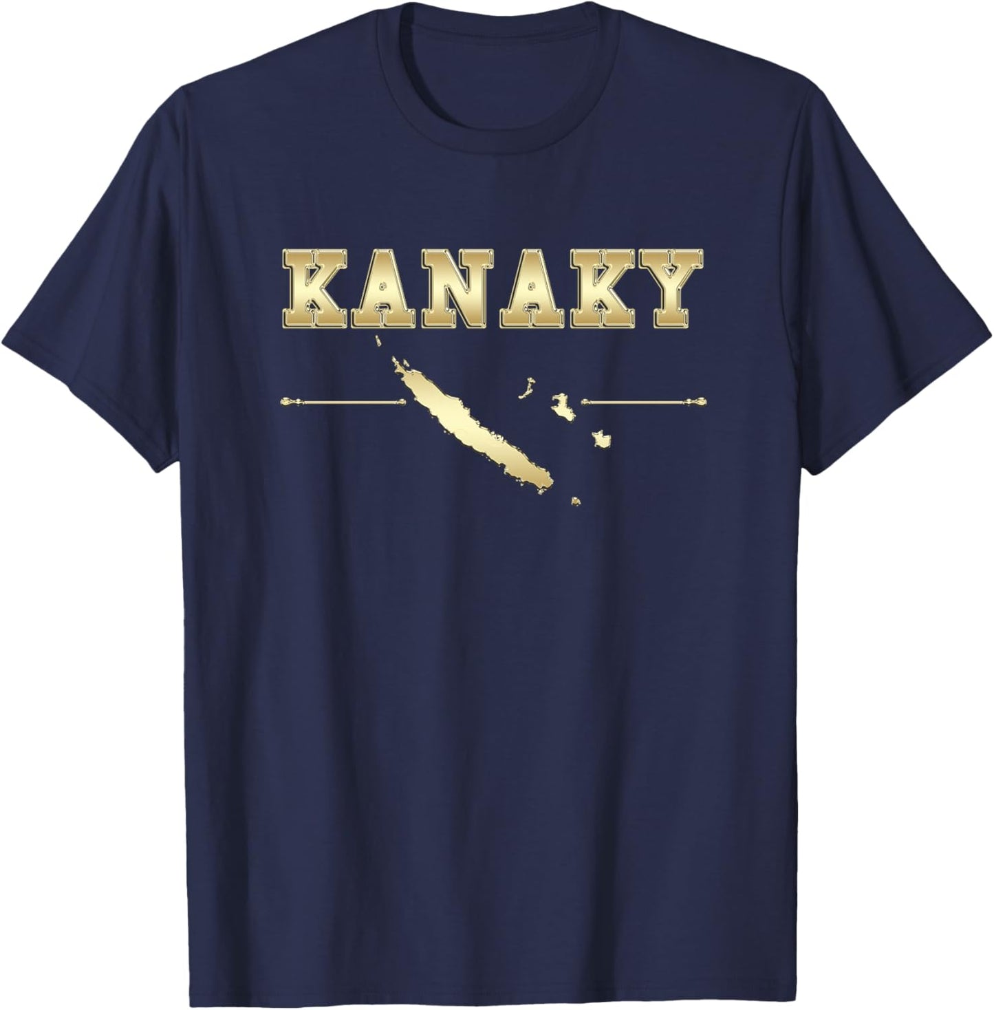 Kanaky Nouvelle-Calédonie Carte Or Homme Femme et Enfant Haut de Gamme T-Shirt - T-Shirt | Navy
