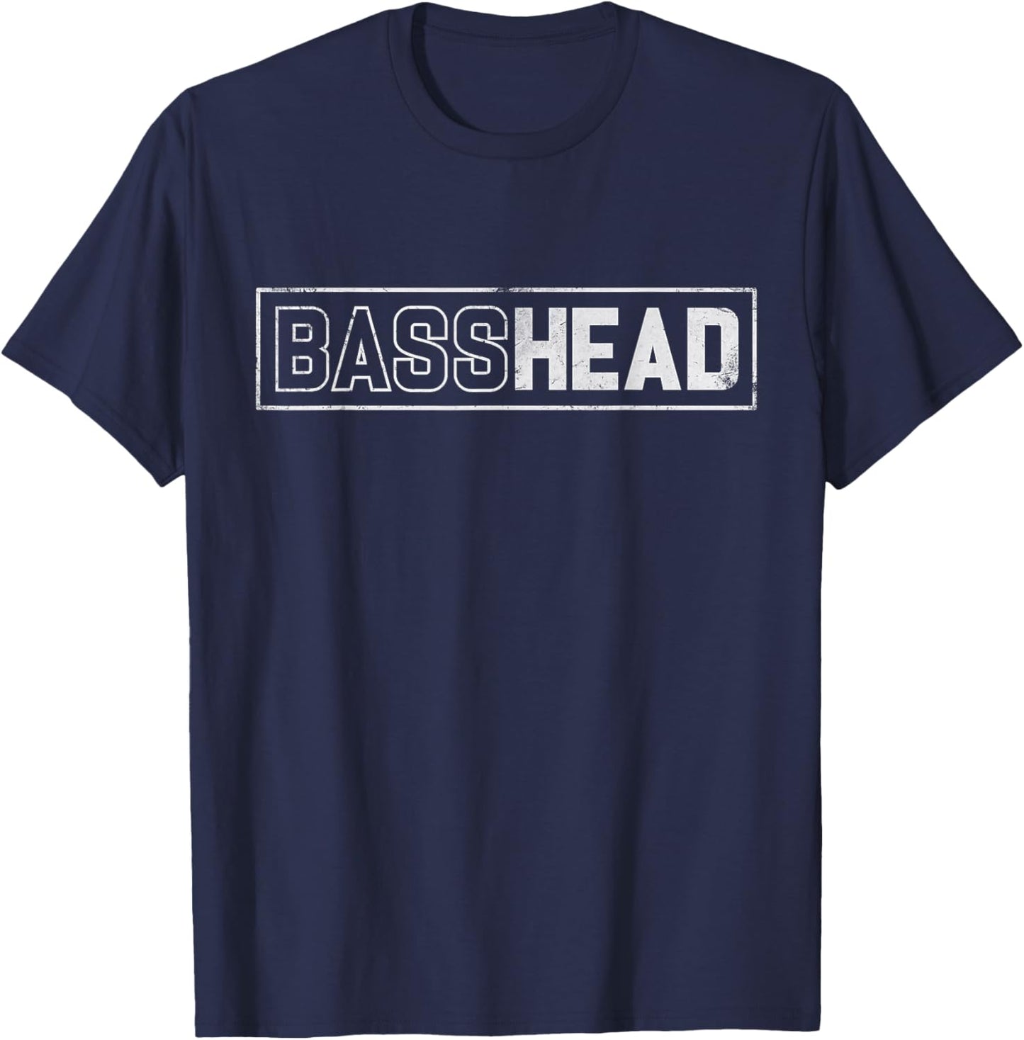 Basshead Dubstep Bass Head Drum And Bass EDM Techno Grunge T-Shirt - T-Shirt | Navy