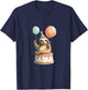Sloth Happy Birthday Balloon Party Cake T-Shirt - T-Shirt | Navy